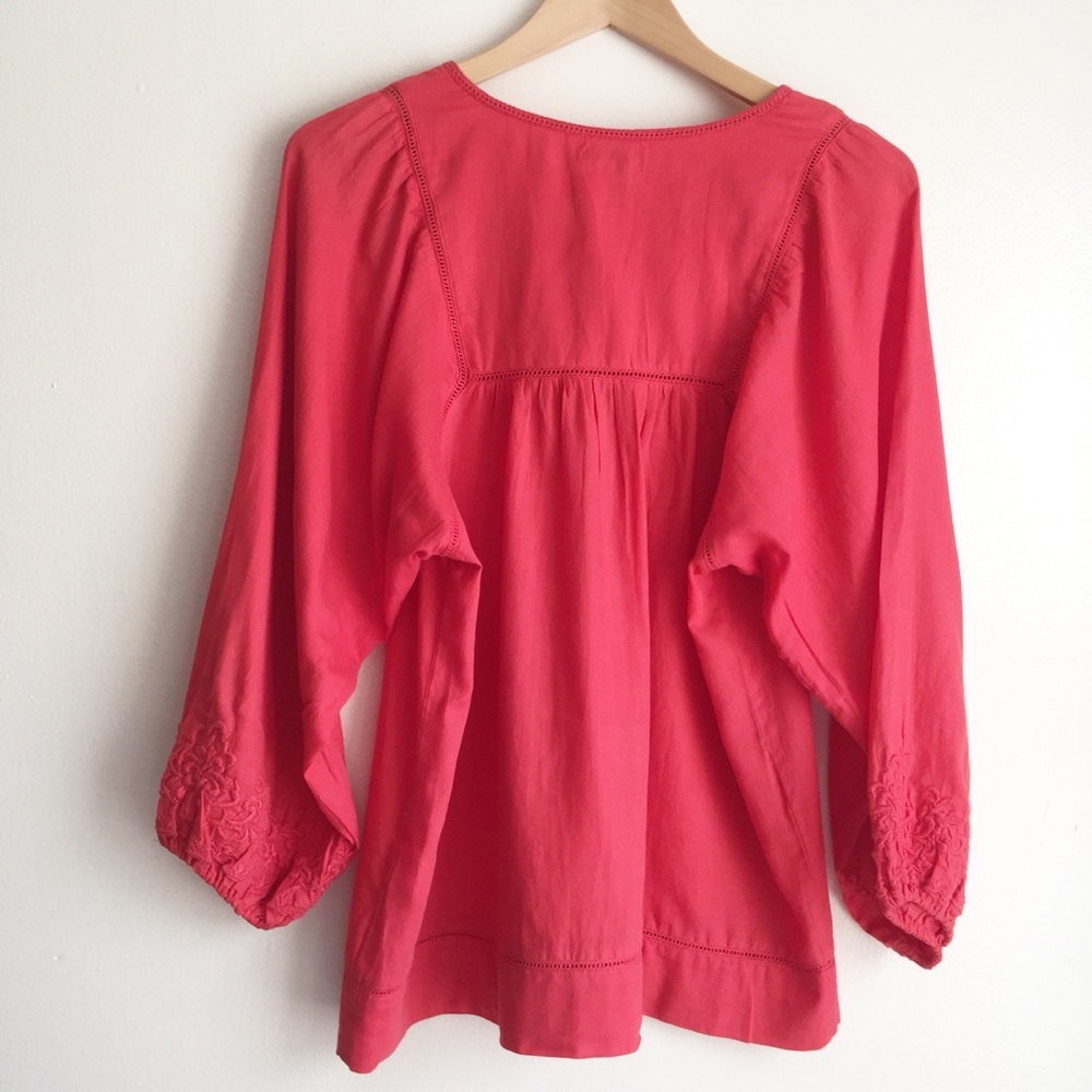 Lucky Brand Raglan Sleeve Tunic SZ S Embroidery - Picture 2 of 6